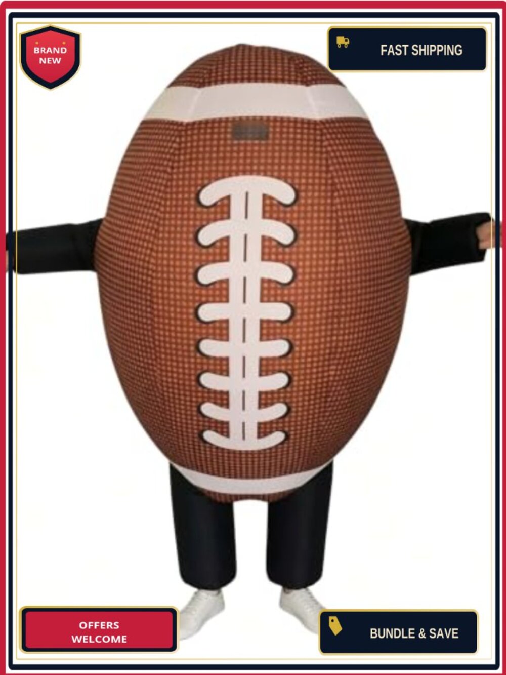 Inflatable Football Costume Full Body Blow Up Suit Adult One Size